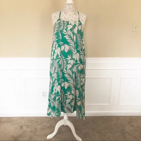The Limited | Dresses | The Limited Green Racerback Floral Foliage  Oversized Maxi Dress Medium | Poshmark